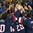 POPRAD, SLOVAKIA - APRIL 23: USA players celebrating with the championship trophy after a 4-2 gold medal game win over Finland at the 2017 IIHF Ice Hockey U18 World Championship. (Photo by Steve Kingsman/HHOF-IIHF Images)

